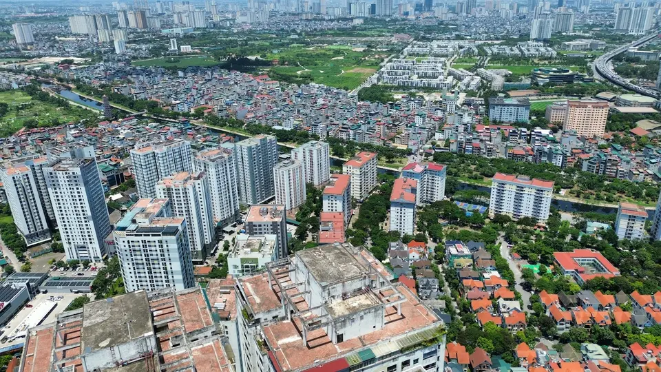 Toàn cảnh khu dân cư Hà Nội nhìn từ trên cao